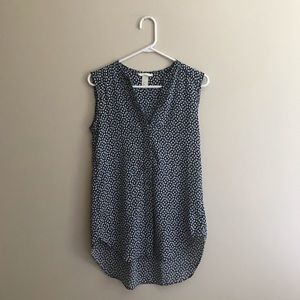 Blue, fun print, tunic top